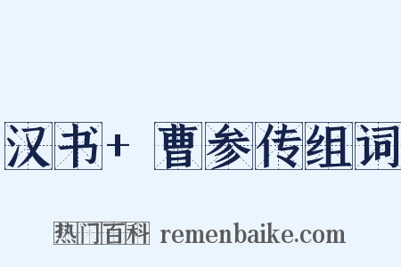 汉书+曹参传组词是什么意思的图片